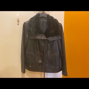 Wilsons Leather Black Bomber Jacket Plus Size 2X